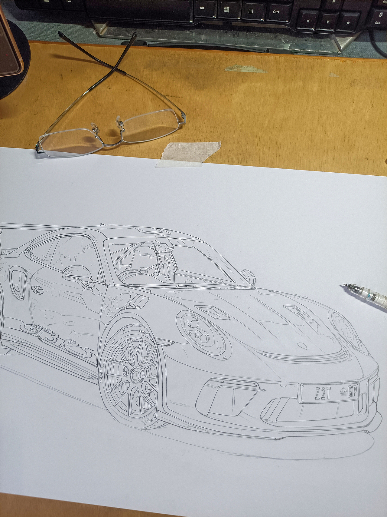 马克笔汽车手绘-保时捷CT3-RS（图ZMzcyMTIzNDYw） - 绘画 - 站酷设计师xyikai吉原创素材 - 站酷ZCOOL