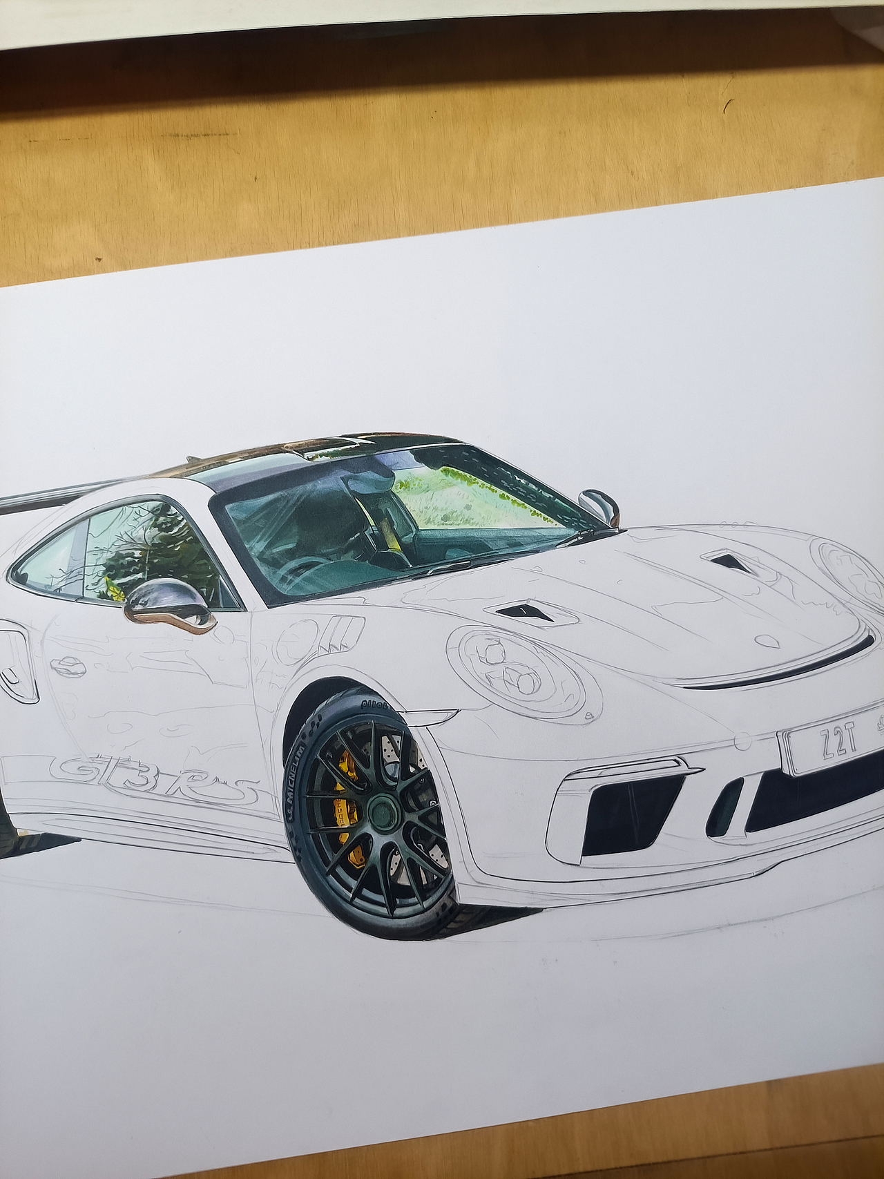 马克笔汽车手绘-保时捷CT3-RS（图ZMzcyMTIzNDY0） - 绘画 - 站酷设计师xyikai吉原创素材 - 站酷ZCOOL