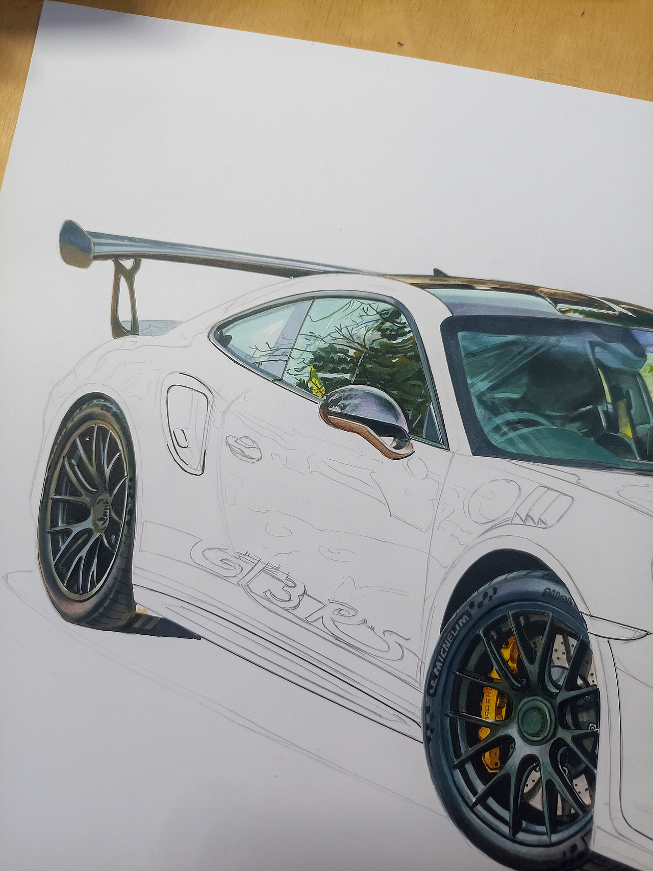 马克笔汽车手绘-保时捷CT3-RS（图ZMzcyMTIzNDY4） - 绘画 - 站酷设计师xyikai吉原创素材 - 站酷ZCOOL