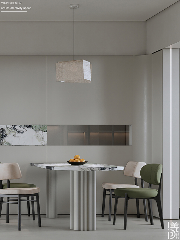 Young设计 | 漫游极简白的纯粹境界，邂逅一抹质感绿的诗意，拥抱现代简约的高级感美宅