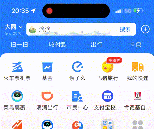 支付宝-搜索框