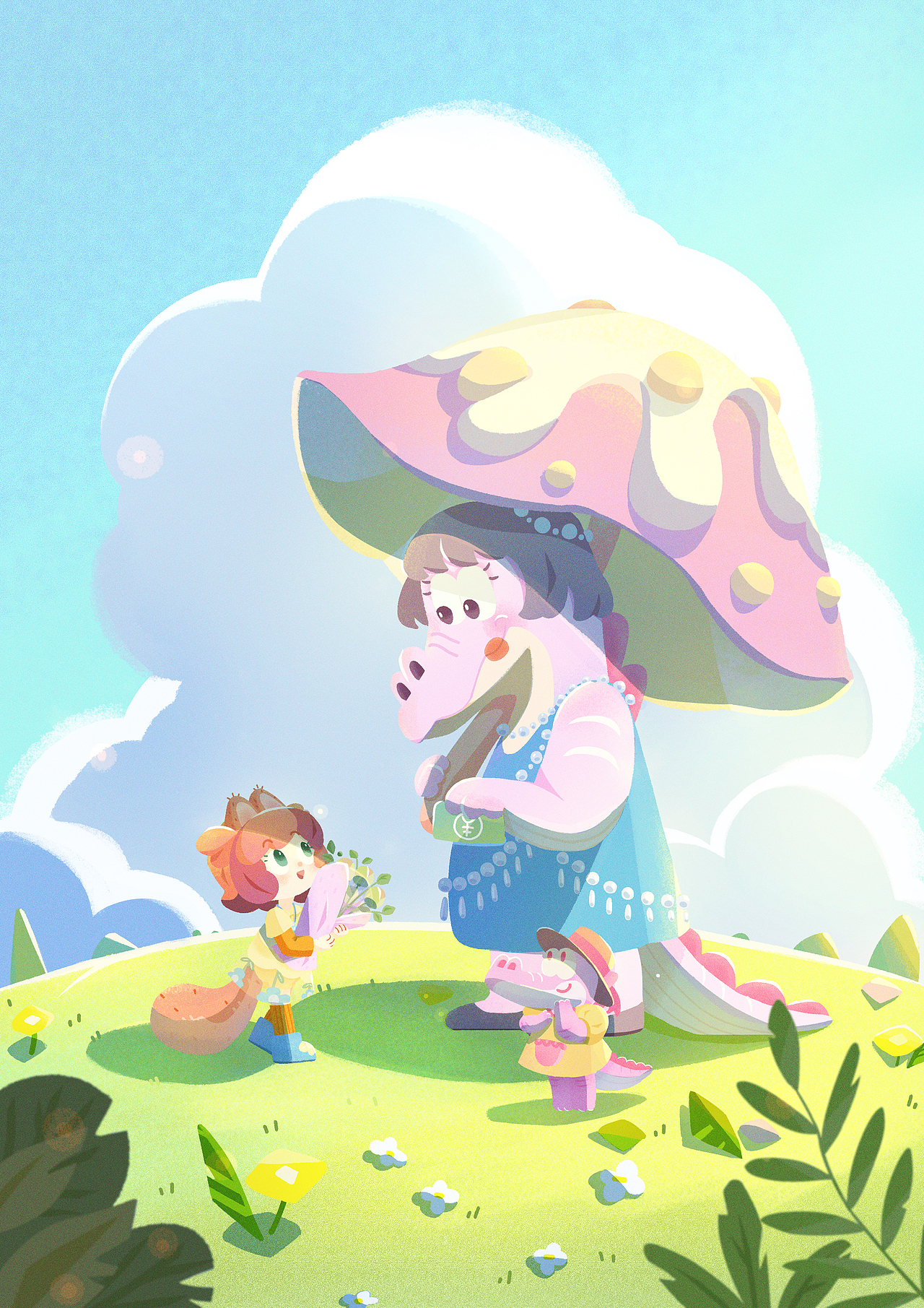 “您好，您的鲜花到了！”“妈妈！一会儿给我一束鲜花吧！”