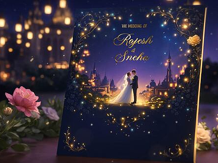 AE模板|豪华金色3D婚礼邀请函请柬动态标题展示片头