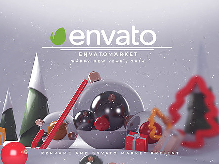 AE模板|创意动态圣诞标志LOGO演绎节日开场