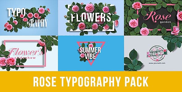 AE模板|独特时尚玫瑰版式排版动态动画3D标题婚礼片头