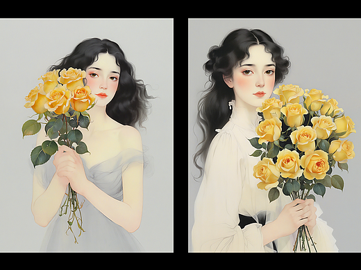 黄玫瑰女生