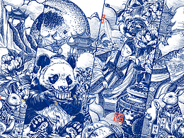 国宝遇上中秋节包装插画