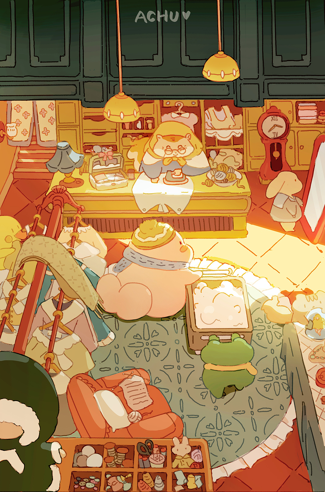 蛙蛙🐸豹豹🐆小镇生活（图ZMzcyMzAwNDQ0） - 商业插画 - 站酷设计师好人阿楚原创素材 - 站酷ZCOOL