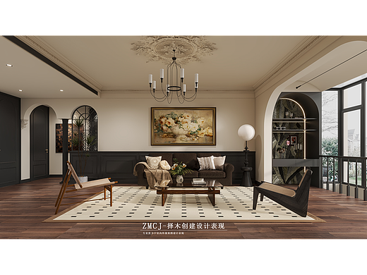 简美客餐厅卧室—择木创建新晨效果图