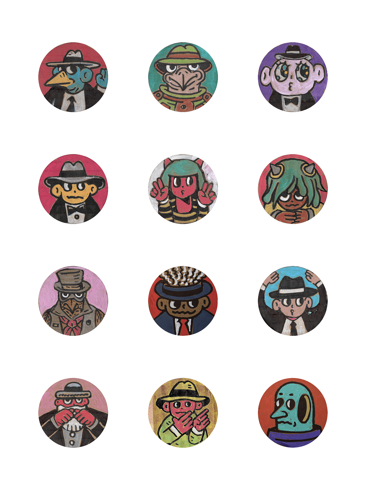 画在瓦楞纸上的空心人