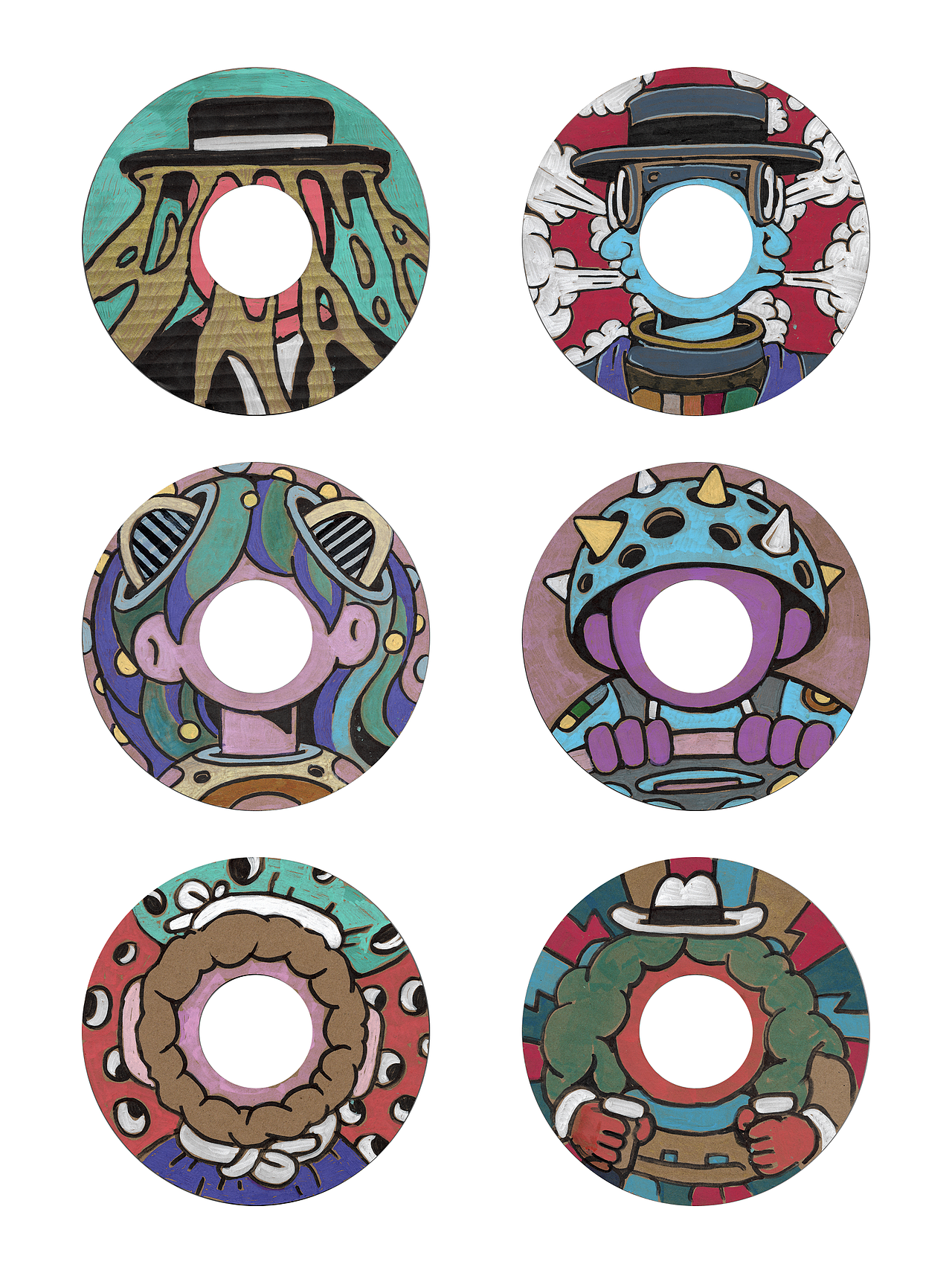 画在瓦楞纸上的空心人