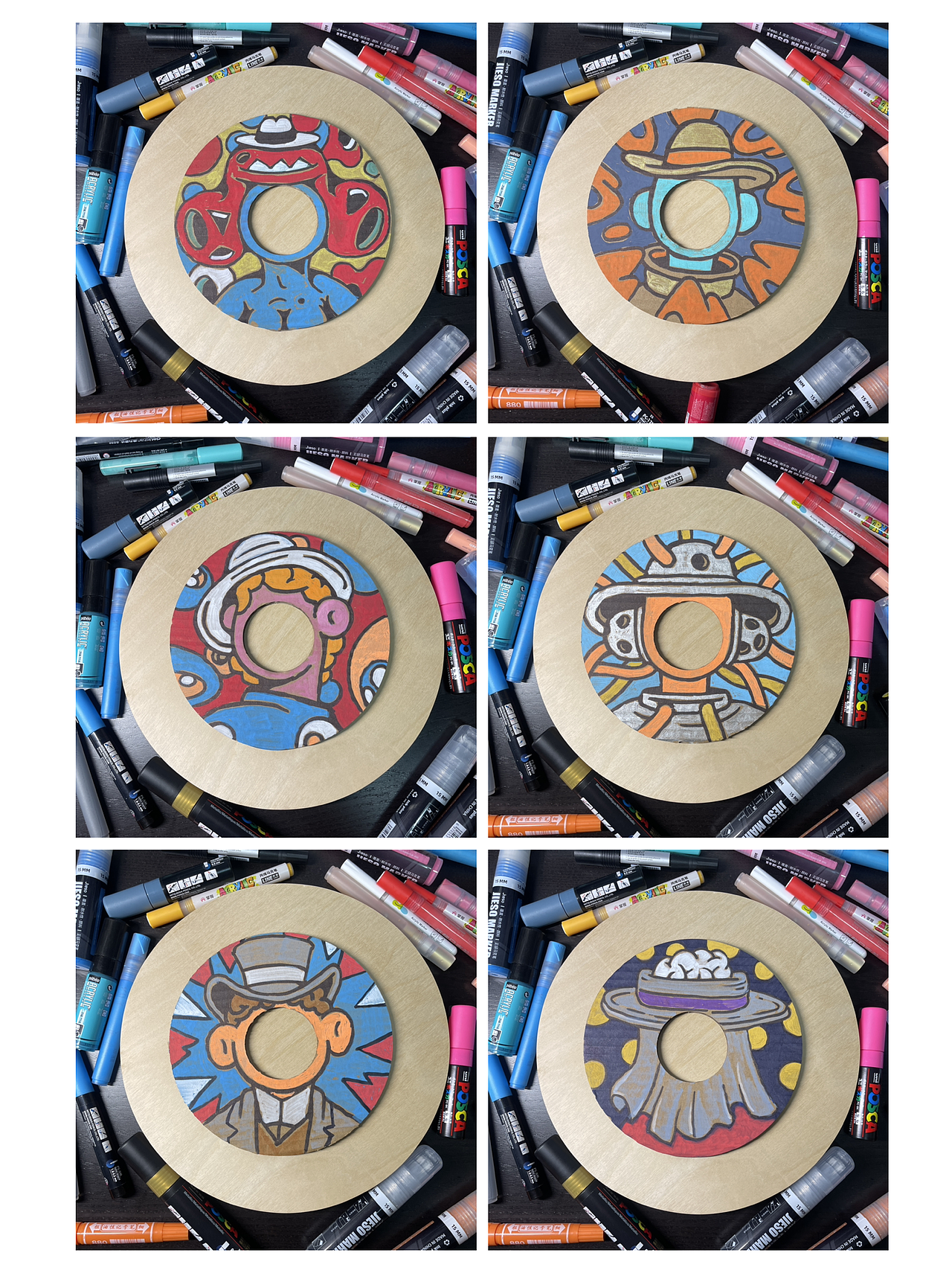 画在瓦楞纸上的空心人