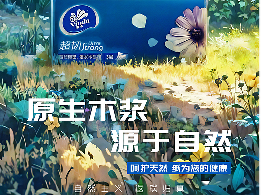 维达纸巾AI创意海报设计