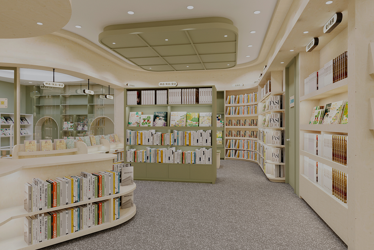 儿童书店设计（图ZMzcyMzcwOTMy） - 商业空间设计 - 站酷设计师是小谭啊原创素材 - 站酷ZCOOL