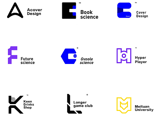 英文字母几何化-26字母LOGO设计练习