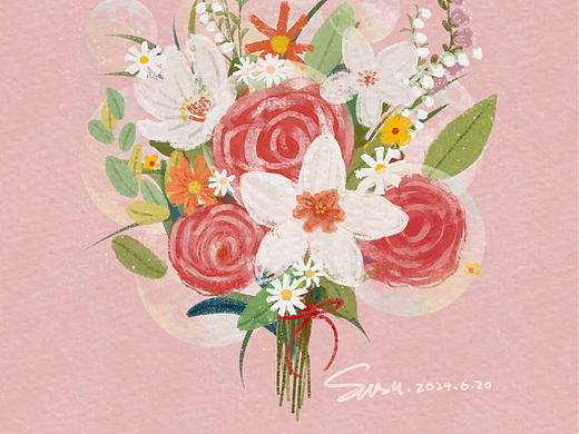 分享我画的花花呀