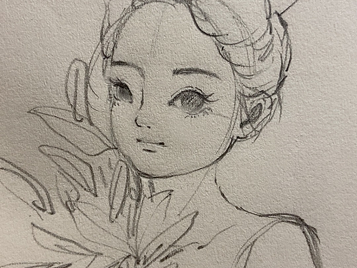 分享插画创作的原创草图呀