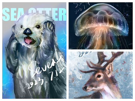 动物系列插画集（个人主页-ZMjc1MjU3NDQ=） - 创作习作 - 站酷设计师SevenVegh原创素材 - 站酷ZCOOL