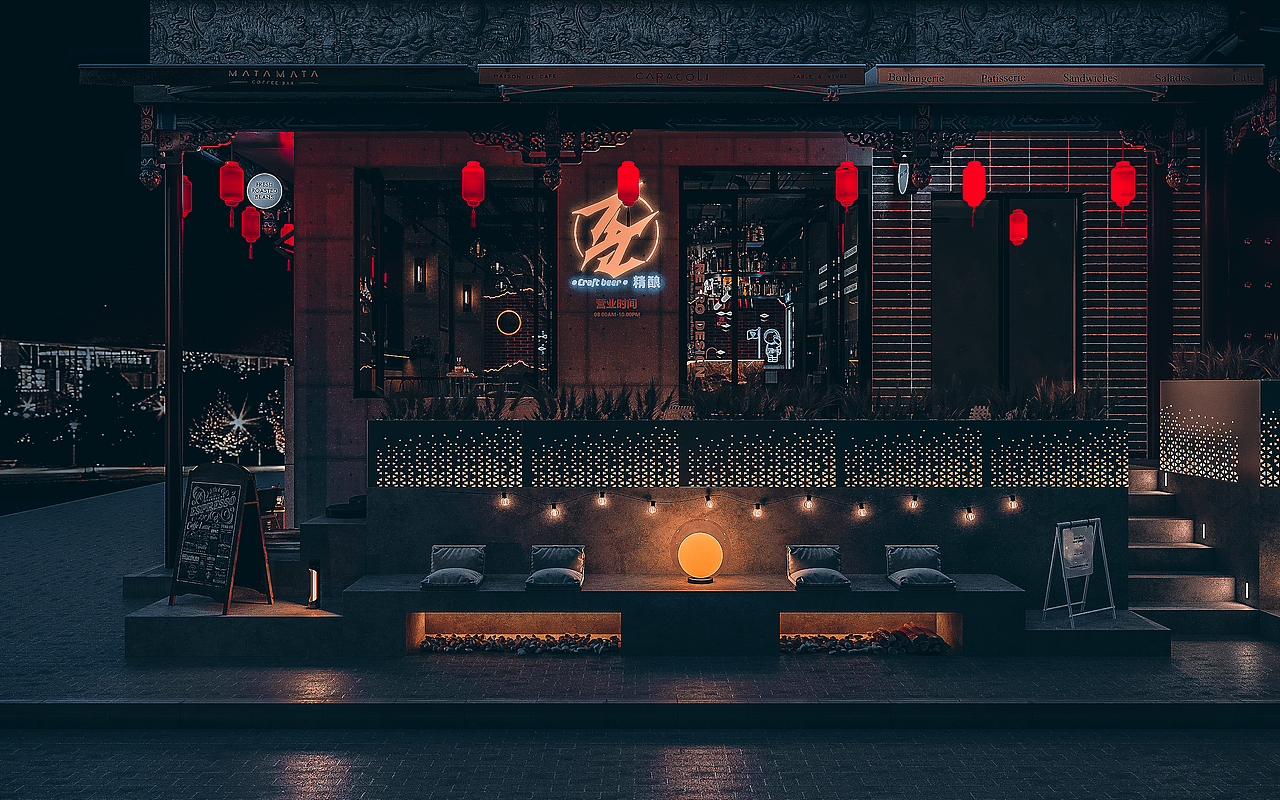 酒吧室内外效果图表现（图ZMzcyNDA3MDg4） - 家装设计 - 站酷设计师呜叽唛叽原创素材 - 站酷ZCOOL