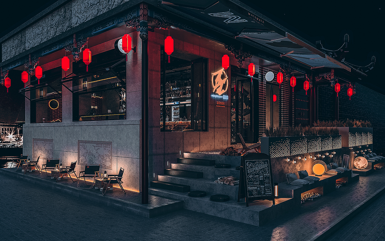 酒吧室内外效果图表现（图ZMzcyNDA3MDg0） - 家装设计 - 站酷设计师呜叽唛叽原创素材 - 站酷ZCOOL
