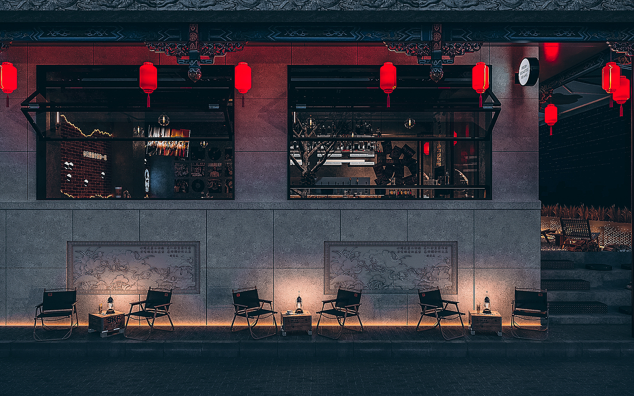 酒吧室内外效果图表现