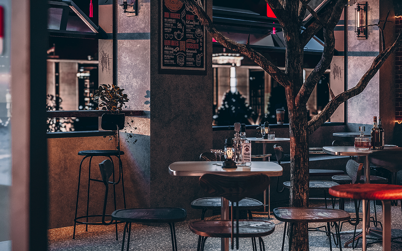 酒吧室内外效果图表现