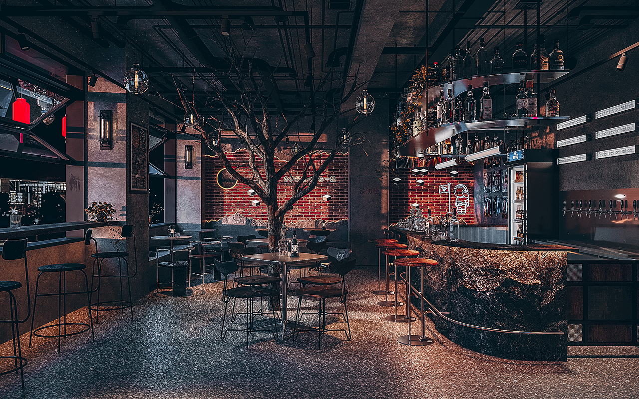 酒吧室内外效果图表现