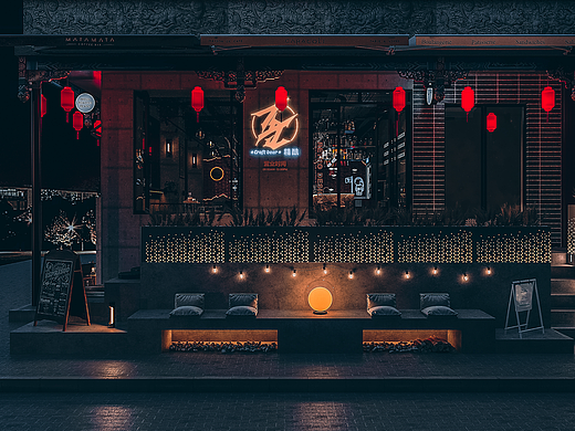酒吧室内外效果图表现