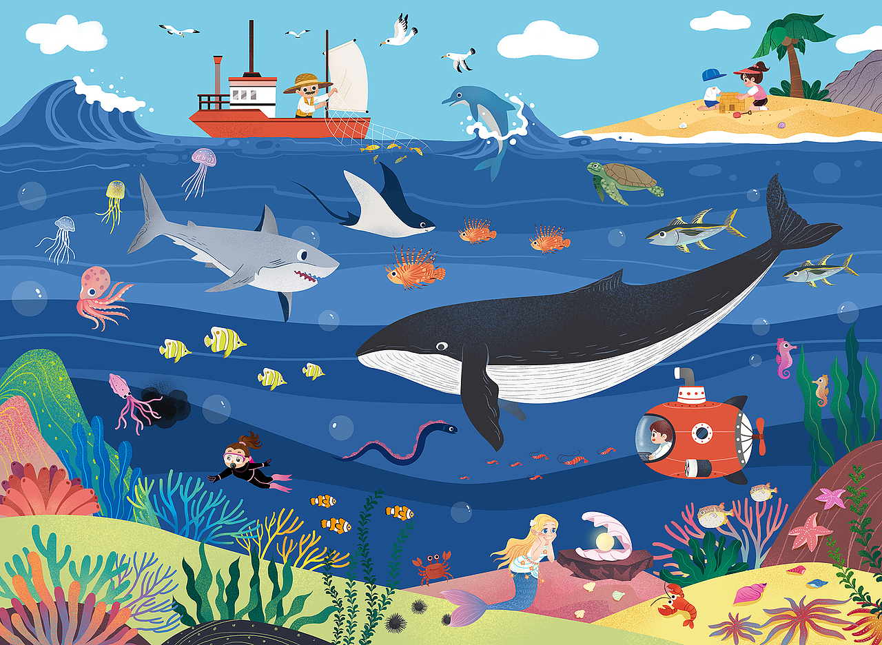 儿童插画-挂图拼图小合集