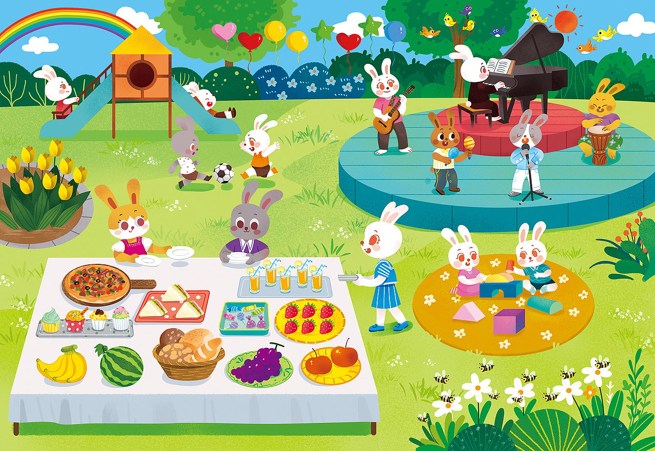 儿童插画-挂图拼图小合集