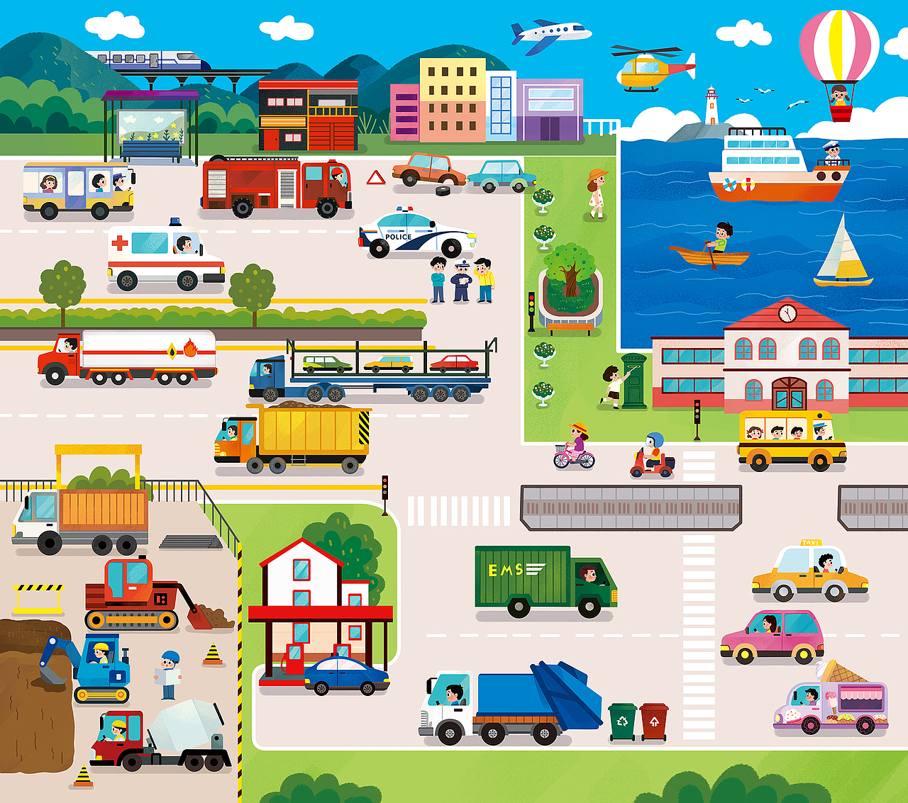 儿童插画-挂图拼图小合集