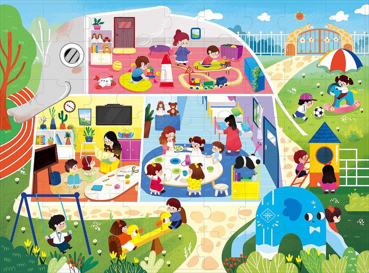 儿童插画-挂图拼图小合集