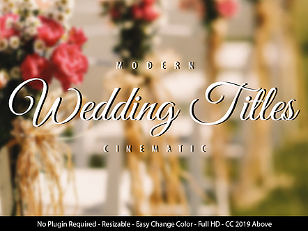 AE模板|创意时尚婚礼头衔片头动态动画标题展示