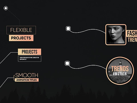 PR模板|独特时尚精美标注标题介绍商业公司信息图表