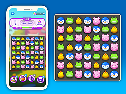 游戏UI-欧美卡通三消玩法界面