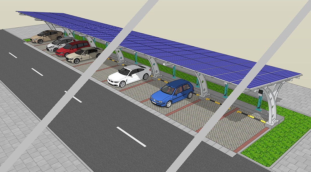 光伏车棚设计效果图