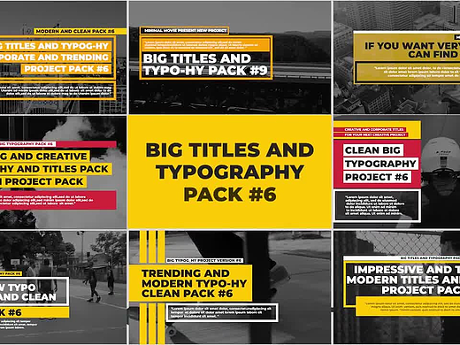 PR模板|创意设计版式排版文字标题包展示开场