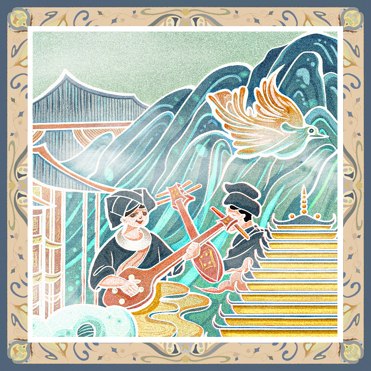 歌圩三月——壮族三月三节日主题文创产品设计（图ZMzcyNTQwMzU2） - 商业插画 - 站酷设计师lllxinql原创素材 - 站酷ZCOOL