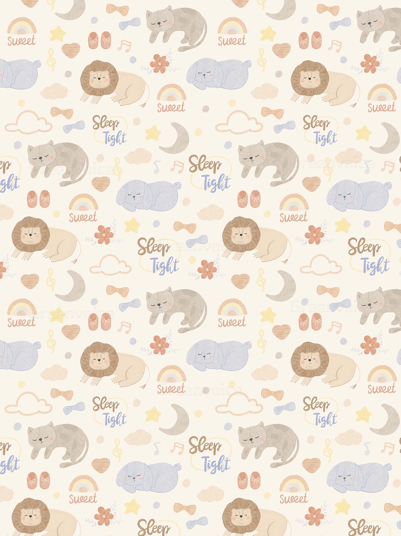 可爱图案印花-小宝宝快快睡-壁纸分享