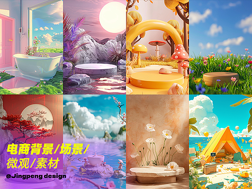 电商背景/场景/微观/素材-AIGC创作合集