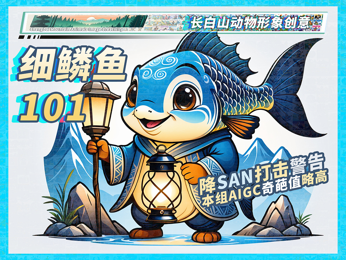 长白山动物形象创意-细鳞鱼101（图ZMzcyNTQ2MTM2） - 海报 - 站酷设计师鲨鱼丹原创素材 - 站酷ZCOOL