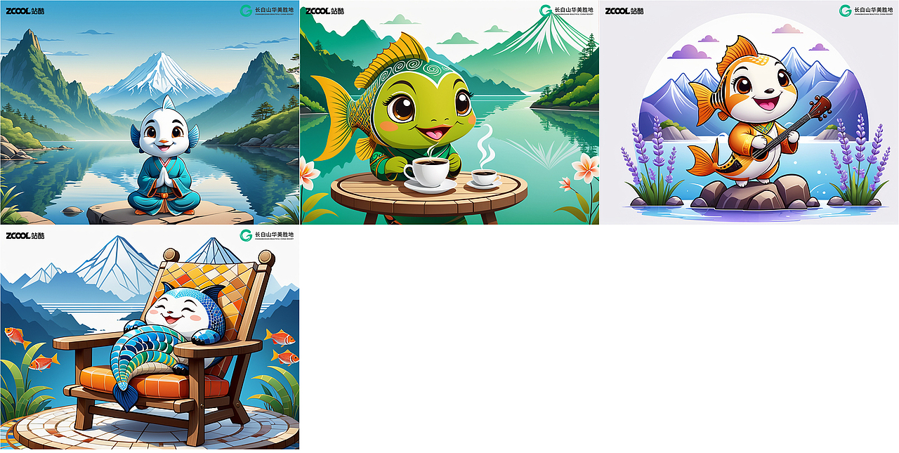 长白山动物形象创意-细鳞鱼101（图ZMzcyNTQ2MzQw） - 海报 - 站酷设计师鲨鱼丹原创素材 - 站酷ZCOOL