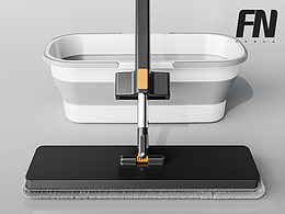 洁界新秀,黑夜骑士 —— 黑色免手洗拖把渲染鉴赏