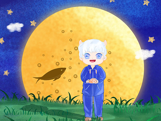 月（个人主页-ZNjg5OTY3ODQ=） - 儿童插画 - 站酷设计师雨落秋原创素材 - 站酷ZCOOL