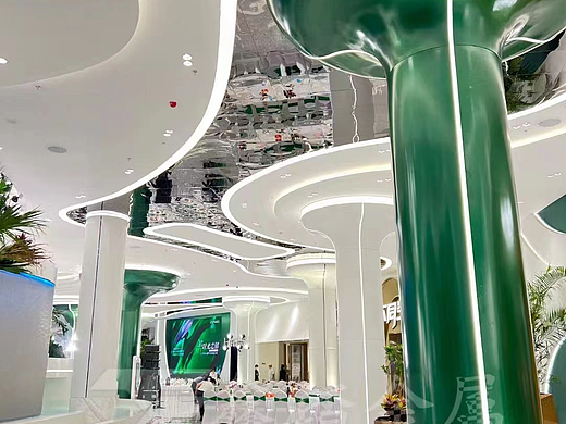 室内不锈钢双曲喇叭柱艺术不锈钢花池