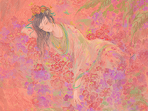红楼梦《湘云醉卧》插画