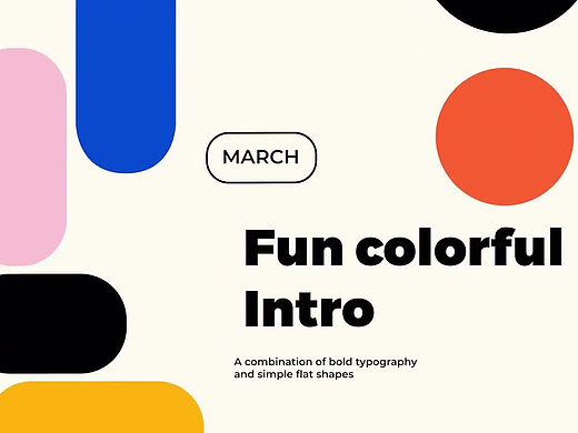 PR模板|有趣多彩清晰几何形状独特场景动态排版标题