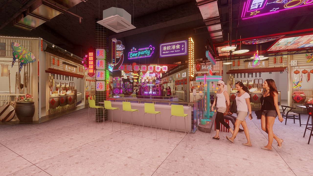 复古美食城设计-全案