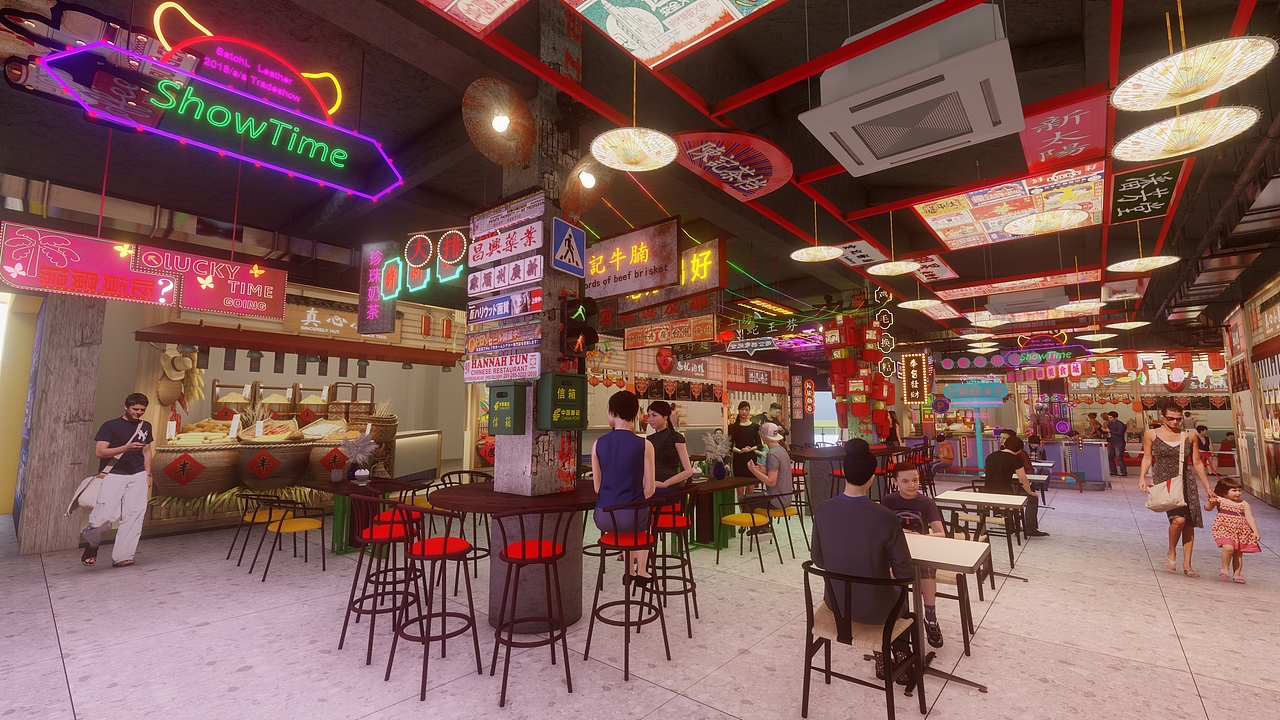 复古美食城设计-全案