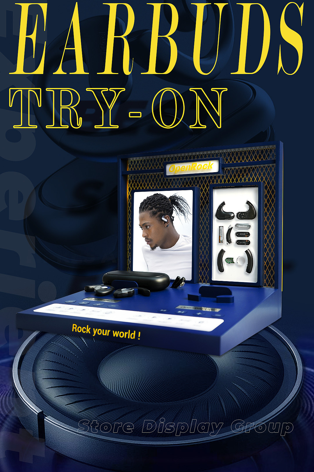 OpenRock开石耳机创意海报